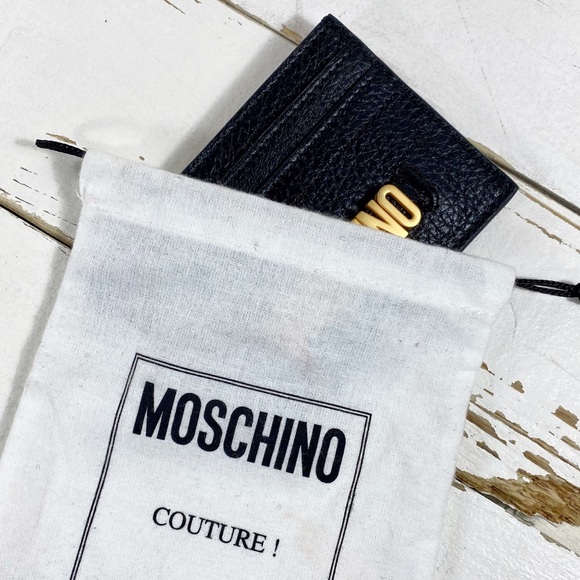 Moschino Couture Black Leather Logo Card Holder - Picture 12 of 12